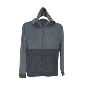 Volcom Youth Full Zip Colorblock Hoodie Jacket Size Large 12Y Green Gray.